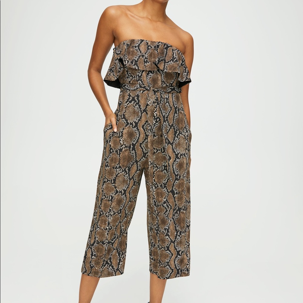 Babaton Flutter Jumpsuit in Snakeskin